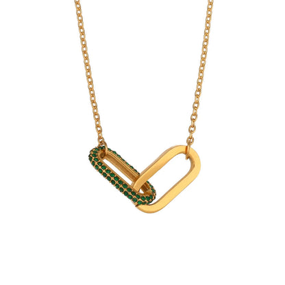 Elegant Paper Clip Chain Heart Necklace