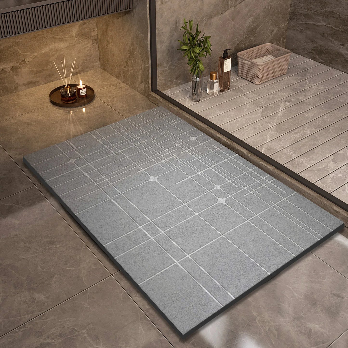 Soft Grip Anti-slip Bath Mat Fast Dry Shower Mat