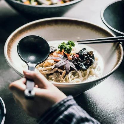 Authentic Asian Style Ramen Bowl - Hand Painted Ceramic