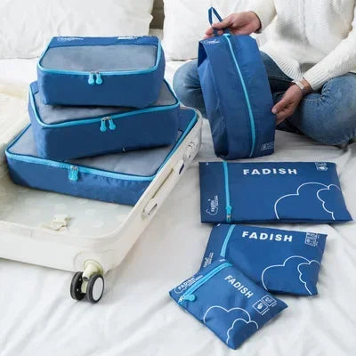 Compact Travel Bag Set 7-Piece Water-Resistant Luggage Organizer