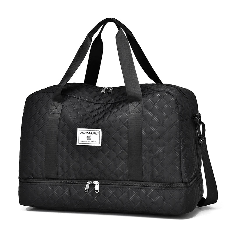 Compact Folding Travel Duffel Bag with Shoe Pocket