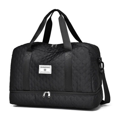 Compact Folding Travel Duffel Bag with Shoe Pocket