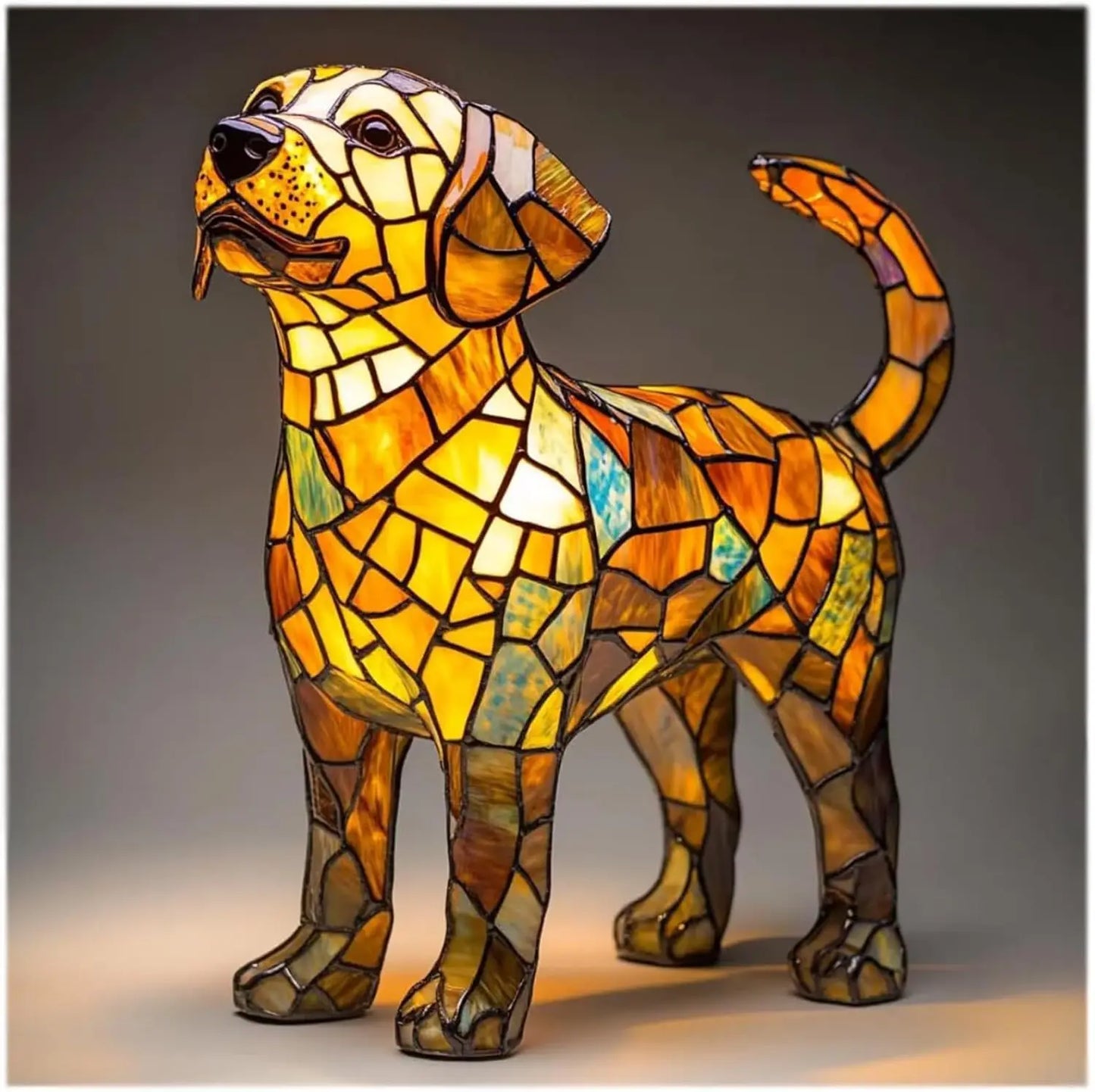 Fun Dog Statue Desk Lamp Cute Home Decor Light