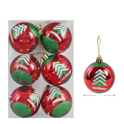 Colorful Glass Xmas Ornament Ball Set of 6