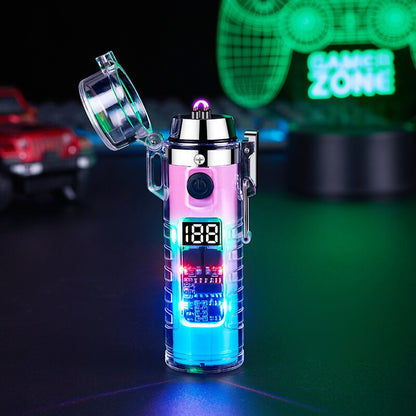 Waterproof Dual Arc Lighter Flashlight Torch
