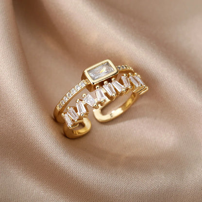 Luxurious Two Tone Baguette Diamond Engagement Ring