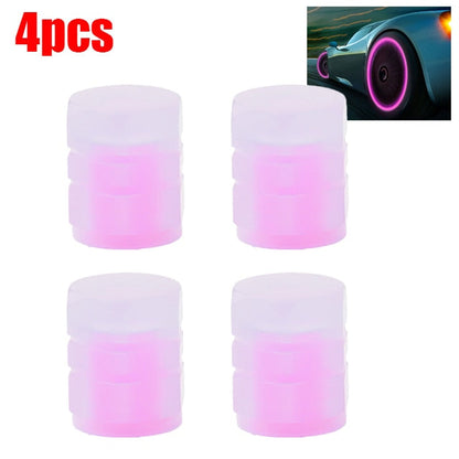 Glowing Car Tire Valve Stem Caps Set