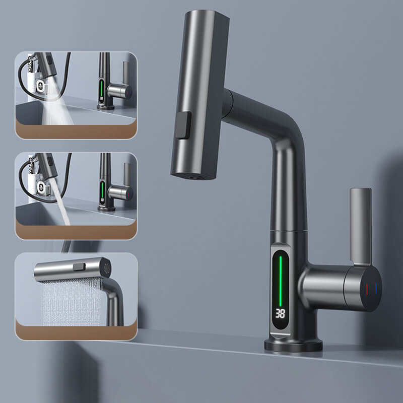 Flexible 360° Rotating Faucet with LED Temp Display