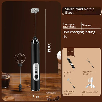 Portable Electric Milk Frother with 3 Speeds