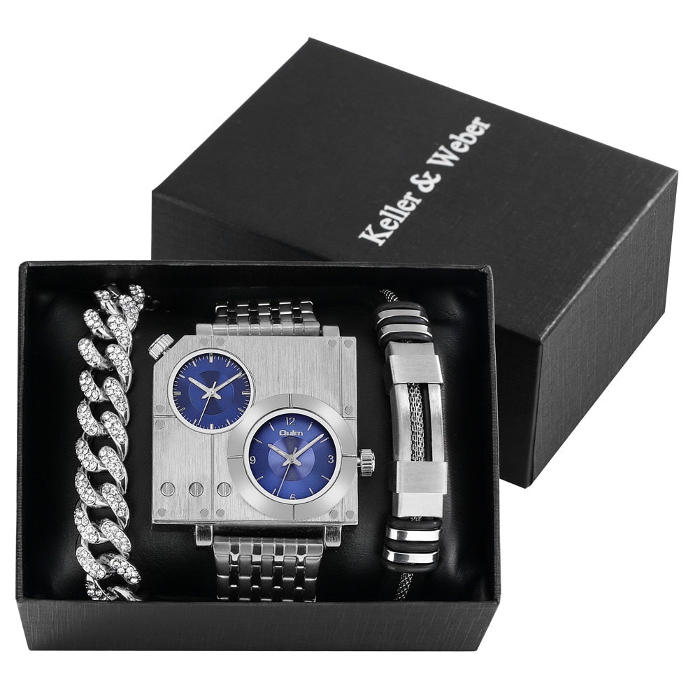 Stylish Square Watch Box Set for Men