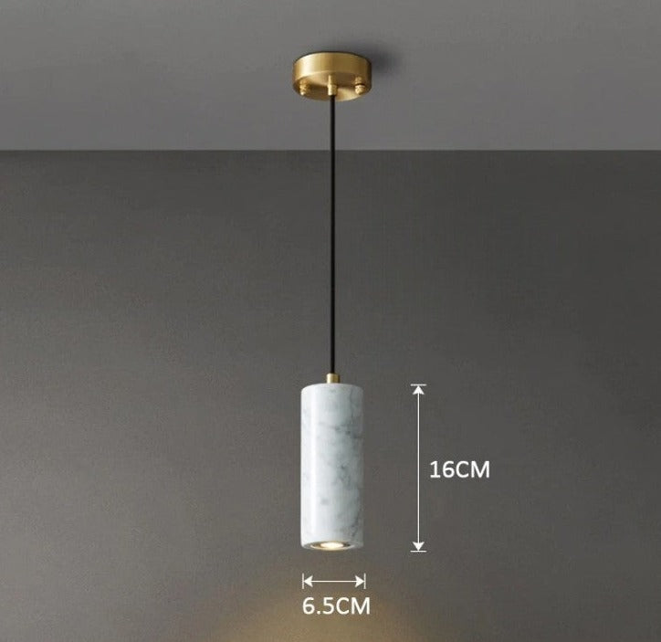 Simple White Marble Drop Light - Halri