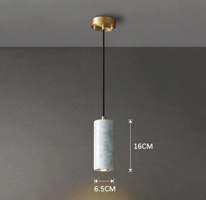 Simple White Marble Drop Light - Halri
