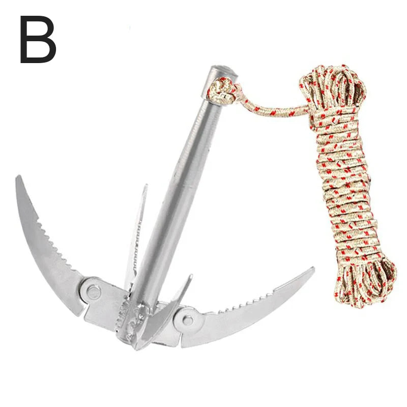 Durable Folding Boat Anchor with Grip Hook and Rope