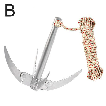 Durable Folding Boat Anchor with Grip Hook and Rope