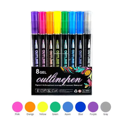 Colorful 2-in-1 Dual Tip Pens - Halri