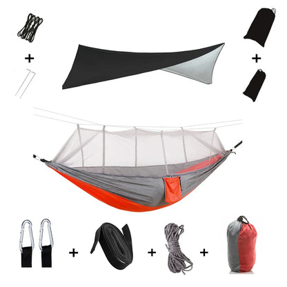 Portable Hammock with Bug Net and Rain Fly