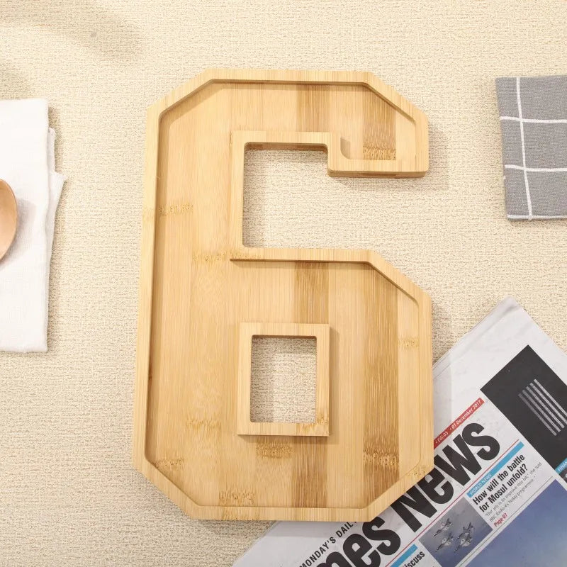 Rustic Wood Numbered Serving Platter