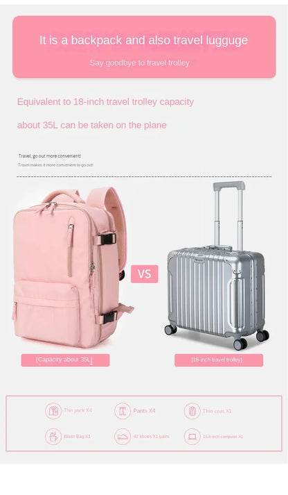 Practical Flight Bag Backpack With Shoe Pocket