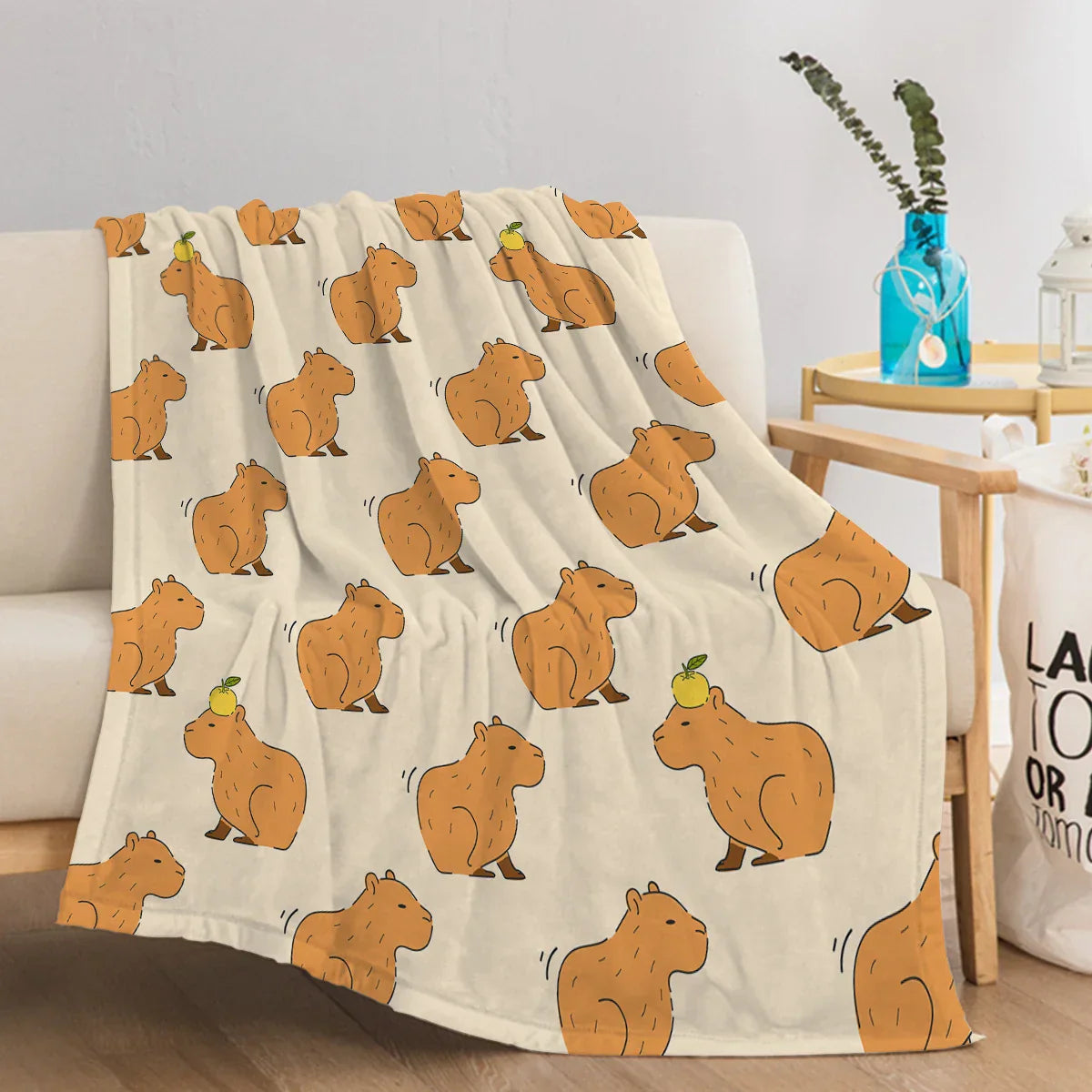 Plush Capybara Fleece Throw Blanket - Halri