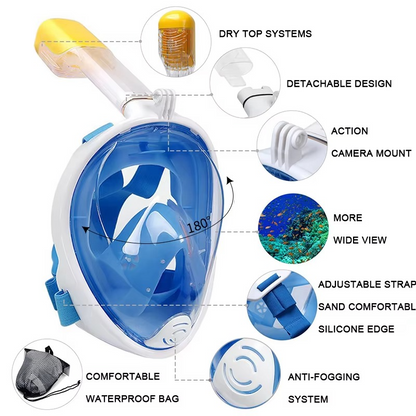 Premium Full Face Snorkeling Mask for Adults - Halri