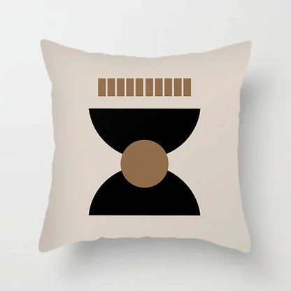 Stylish Black White Abstract Throw Pillow Cover