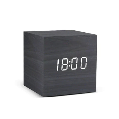 Simple Wood Digital Alarm Clock with Temperature Display