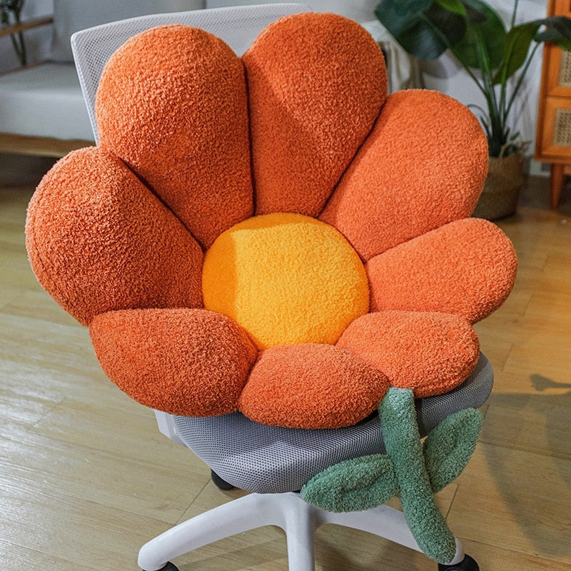 Comfortable Yellow Floral Cushion Pillow