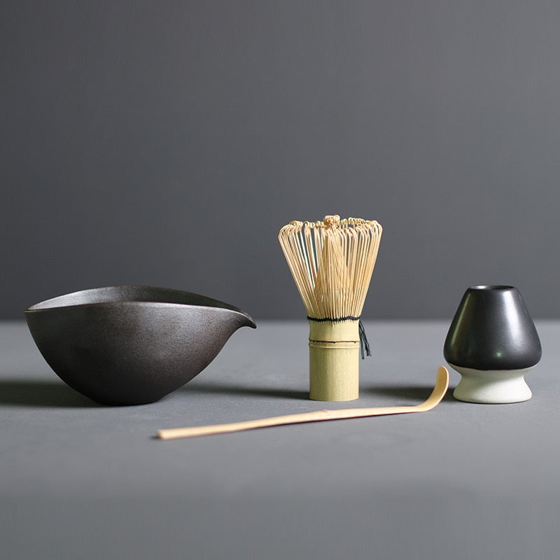 Traditional Japanese Matcha Tea Set with Whisk and Bowl - Halri