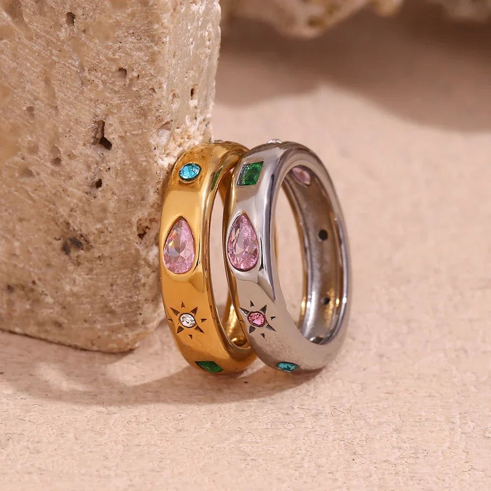 Luxury 18k Gemstone Pop Ring - Halri