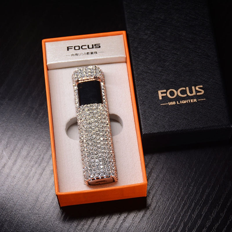 Glitter Stone Rechargeable Windproof Lighter