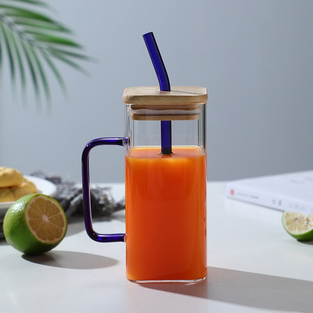 Big Insulated Mug with Lid and Straw