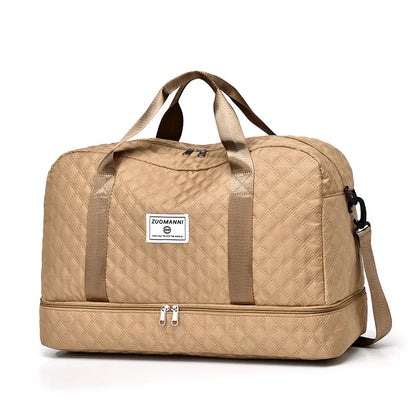 Compact Folding Travel Duffel Bag with Shoe Pocket