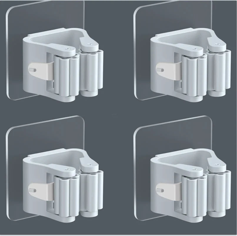 Easy Install Adhesive Mop Holder Set of 4