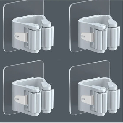 Easy Install Adhesive Mop Holder Set of 4