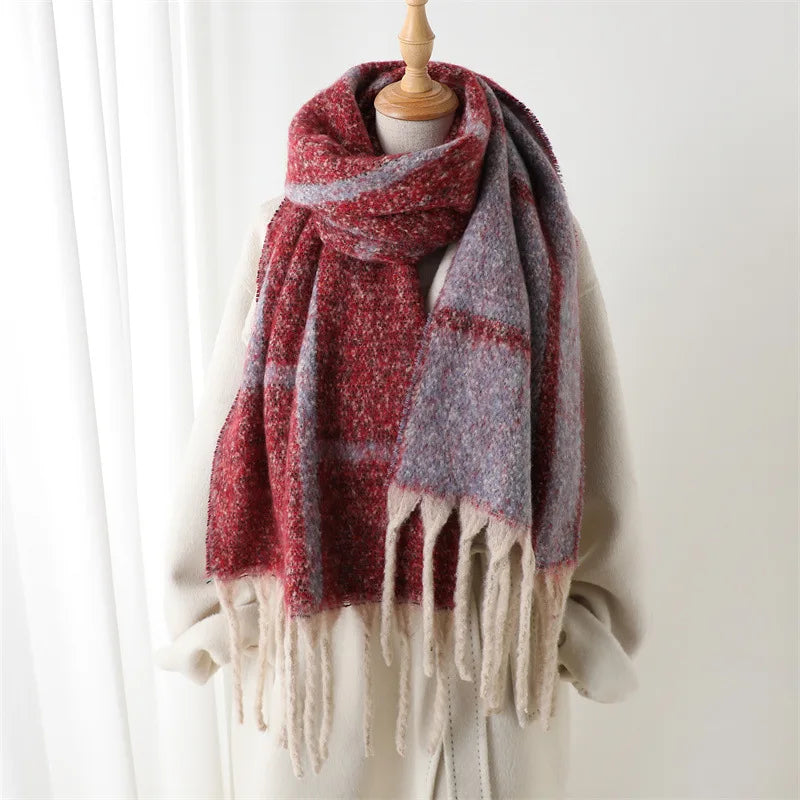 Soft Cashmere Blend Winter Scarf with Tassels - Halri