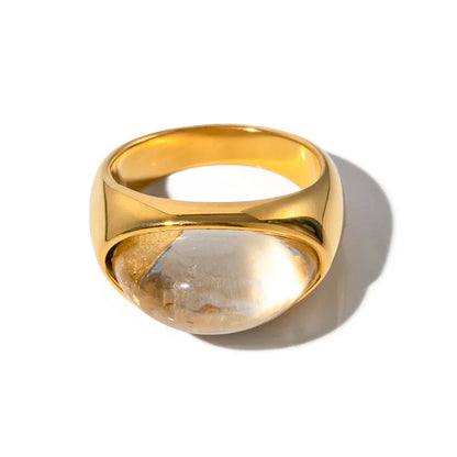 Bold Oval Gemstone Statement Ring