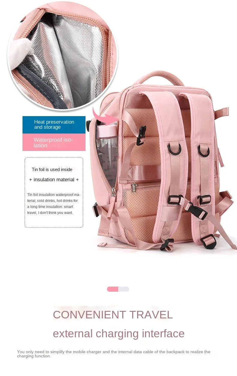 Practical Flight Bag Backpack With Shoe Pocket