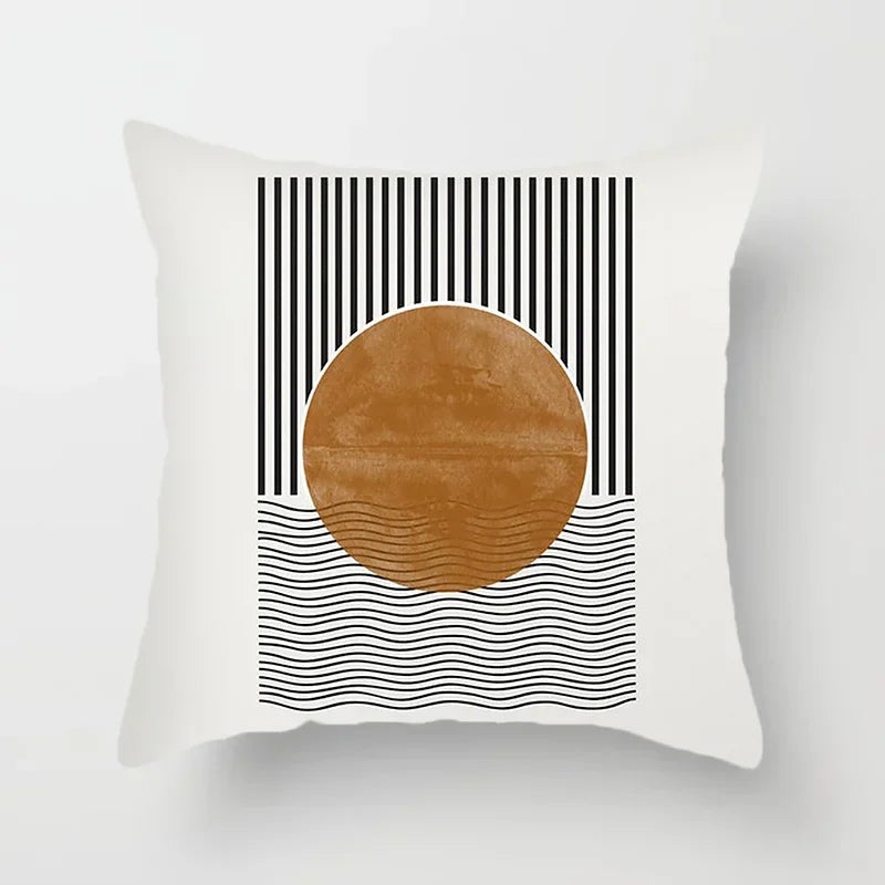 Stylish Black White Abstract Throw Pillow Cover