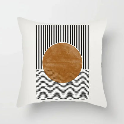 Stylish Black White Abstract Throw Pillow Cover