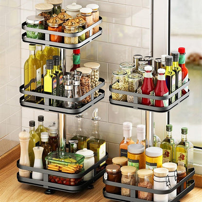 Adjustable 360° Swivel Storage Shelf Organizer