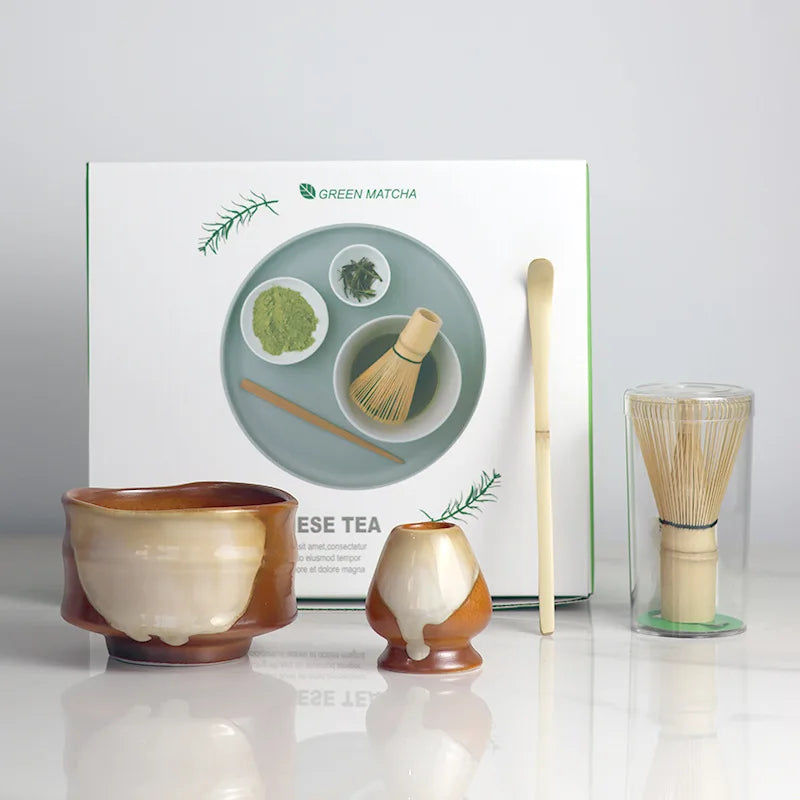 Traditional Japanese Green Tea Set Bamboo Ceramic - Halri