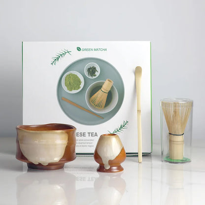 Traditional Japanese Green Tea Set Bamboo Ceramic - Halri