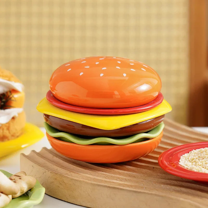 Small Layered Burger Ceramic Dish Set - Halri