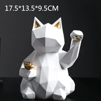 Minimalist Geometric Cat Figurine