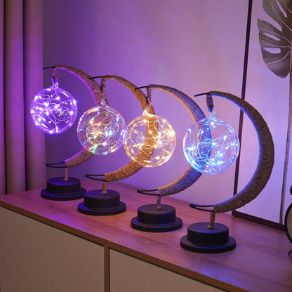Sleek LED Moon Lamp Portable Half Moon Shape - Halri
