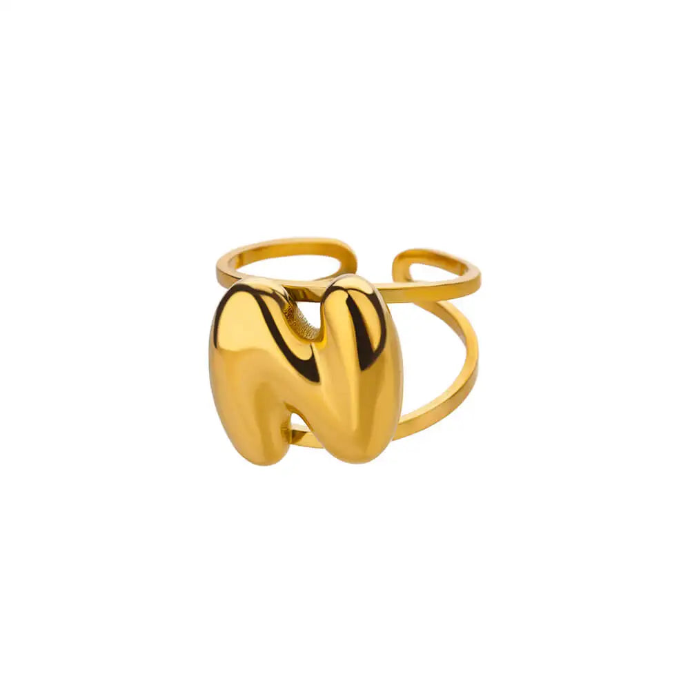 Personalized Initial Open Ring Adjustable Band