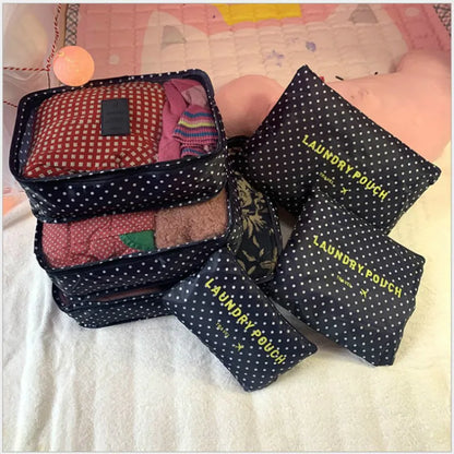 Travel Packing Cube Set 6pc Waterproof Luggage Organiser