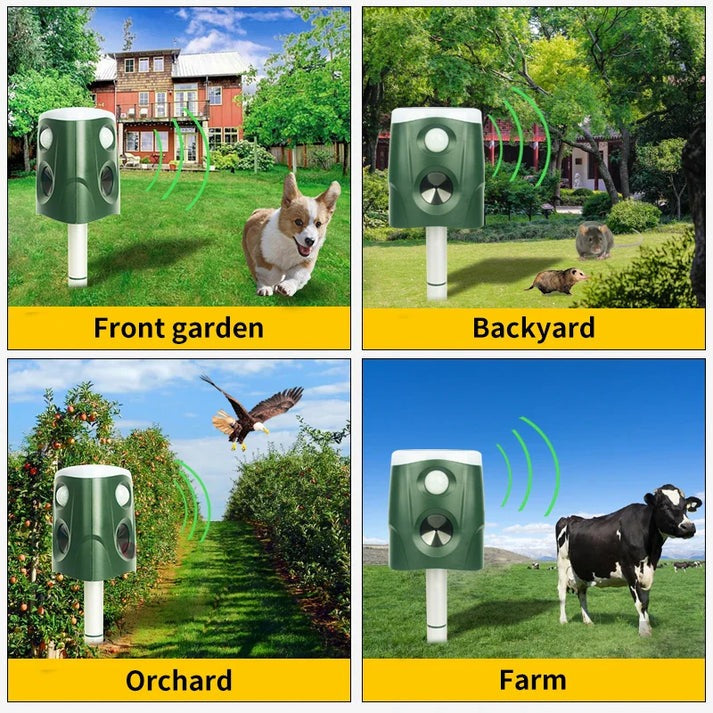 Outdoor Motion Activated Animal Repellent with LED Lights