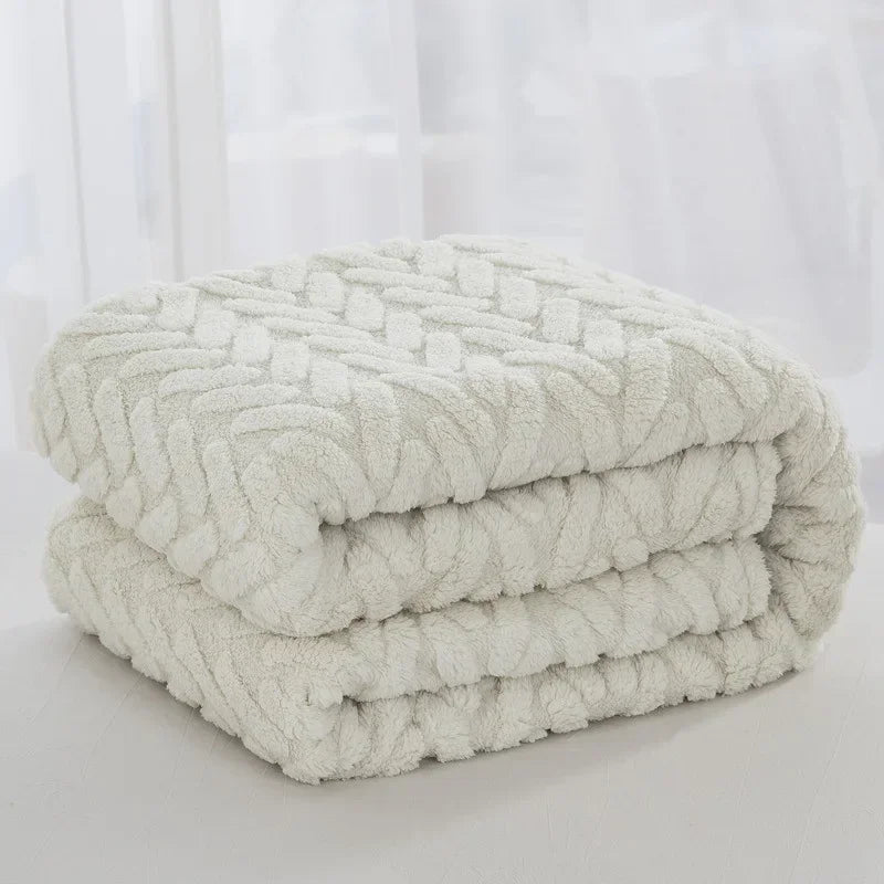 Warm Plush Fleece Blanket for Autumn Winter