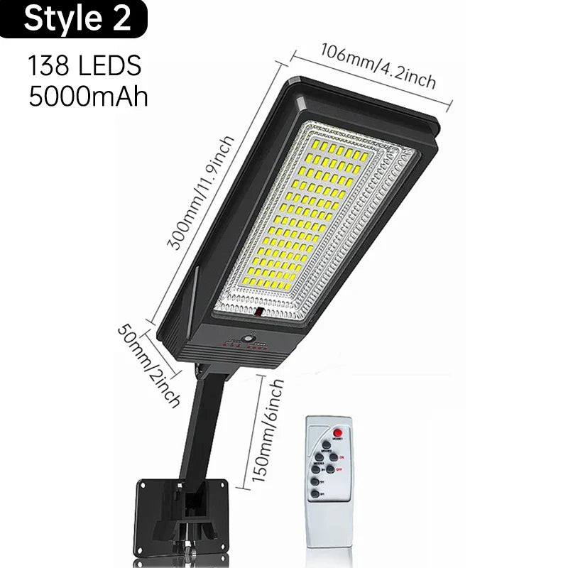 Bright Solar Powered Outdoor Lamp with 3 Mode Remote